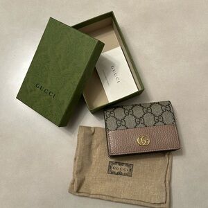 GUCCI GG MARMONT BI-COLOR CARD CASE WALLET